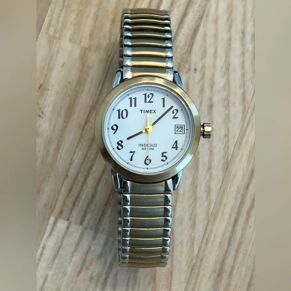 Timex Ladies Watch Indiglo White Dial Two Tone Stainless Bracelet Date Window Free Shipping! Timex Women main image 4